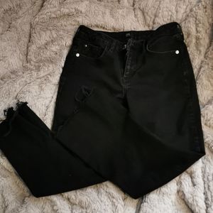 River Island Black Cropped Flare Petite Jeans